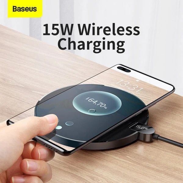 Беспроводное зарядное устройство Baseus LED Display Gen 2 Wireless Charger 15W Черный 209-00266 фото