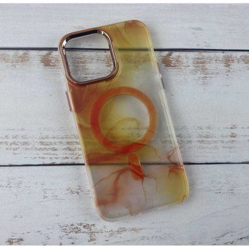 Чохол Stylish Creative з MagSafe для iPhone 14 Plus Прозоро-оранжевий 214-00504 фото