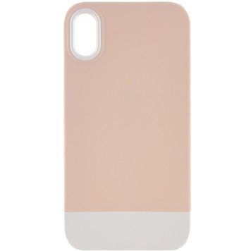 Чохол TPU+PC Bichromatic для Apple iPhone X / XS (5.8") Grey-beige / White 555-03896 фото