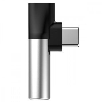 Переходник AUX Baseus L41 Type-C to Type-C + 3.5mm Silver/Black CATL41-S1 фото