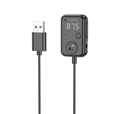 Bluetooth-ресивер BOROFONE BC49 June car BT FM transmitter Black 656-00267 фото