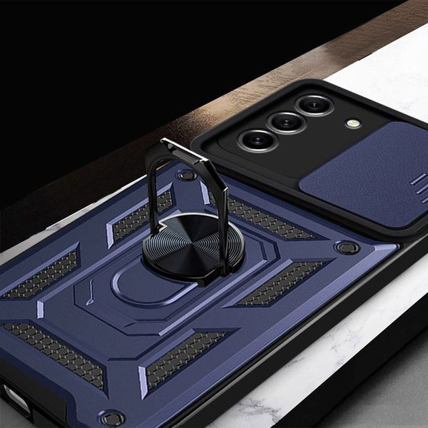 Ударопрочный чехол Camshield Serge Ring для Samsung Galaxy S21 FE Blue 777-04461 фото