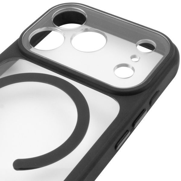 Чехол TPU+PC GETMAN Moon Clear with MagSafe для Apple iPhone 17 Pro (6.3") Black 656-08403 фото