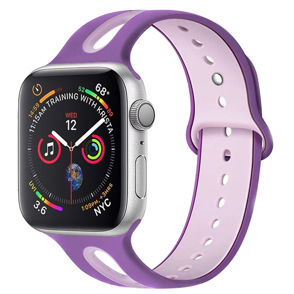 Силиконовый ремешок Sport для Apple Watch 42/44/45/49 mm Фиолетово-сиреневый 212-00404 фото