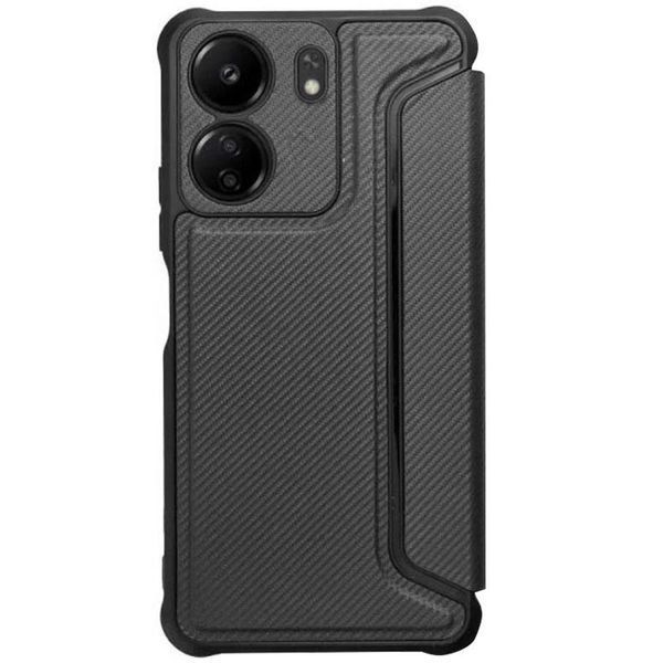 Кожаный чехол-книжка GETMAN Razor (PU) для Xiaomi Redmi 13C / Poco C65 Black 777-07695 фото