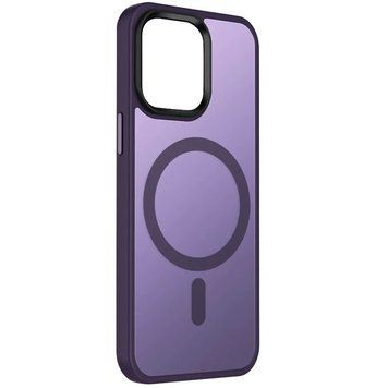 Чехол TPU+PC Metal Buttons with MagSafe Colorful для Apple iPhone 15 (6.1") Dark Purple 555-03065 фото