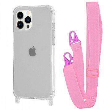 Чохол WAVE Clear Case With Strap для Iphone 14 Pro Pink 208-05264 фото