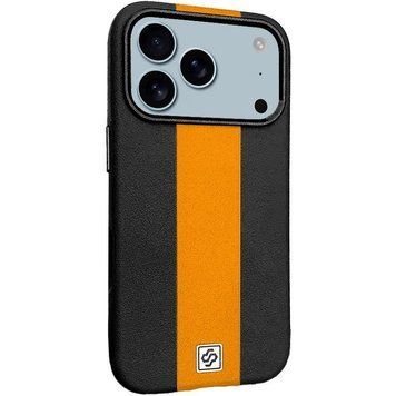 Кожаный чехол Rally with MagSafe для Apple iPhone 17 Pro Max (6.9") Black / Orange 777-08072 фото