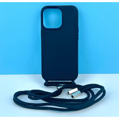 Силиконовый чехол CORD для iPhone 14 Plus с шнурком Черный 208-01330 фото