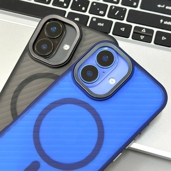 Чехол Wavy Pattern Matte Corrugated Camera Magnetic для iPhone 14 Pro Violet 214-02446 фото