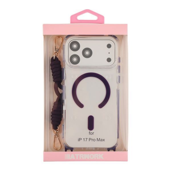 Чехол TPU+PC LanyardCase with MagSafe для iPhone 17 Pro Max Dark Purle 2020000499824 фото