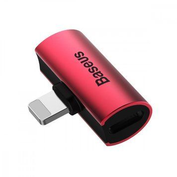 Переходник AUX Baseus L46 Lightning to Lightning + Lightning Red/Black CAL46-91 фото