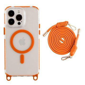 Чехол TPU+PC LanyardCase with MagSafe для iPhone 17 Pro Max Orange 2020000499831 фото