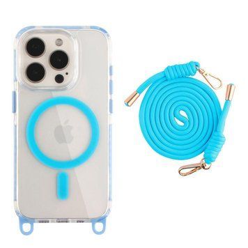 Чохол TPU+PC LanyardCase with MagSafe для iPhone 15 Pro Max Sky Blue 214-03183 фото
