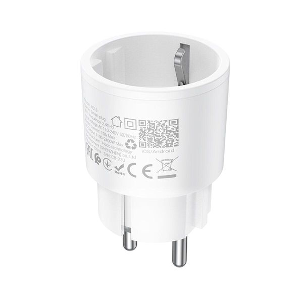 Смарт розетка HOCO AC16 Veloz smart socket(EU/GER) White 656-00206 фото