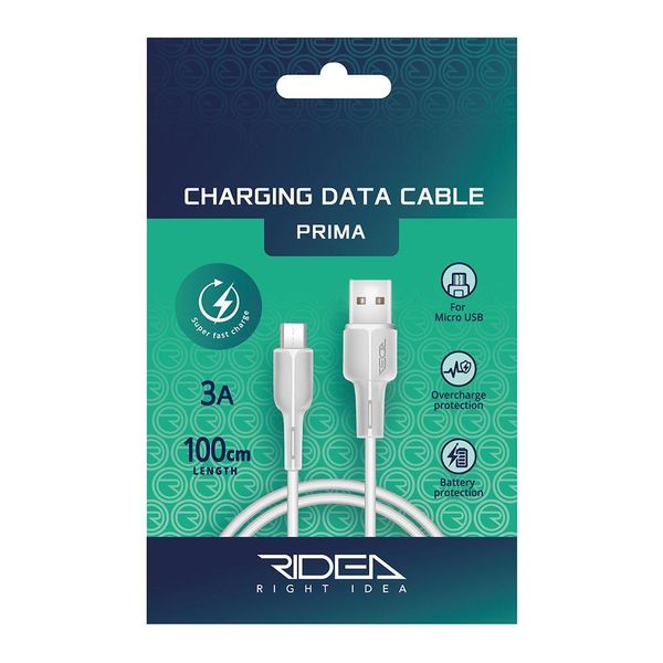 Кабель Ridea RC-M111 Prima 3A Micro-USB Белый 209-00140 фото