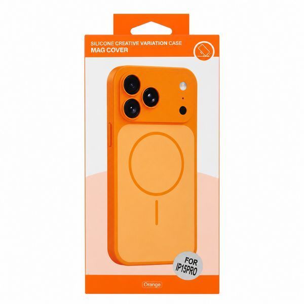 Чехол Silicone Creative Variation Case MAG COVER дизайн 17 Pro для Apple iPhone 15 Pro Orange 666-05292 фото
