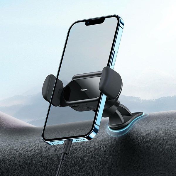 Держатель для мобильного Baseus Steel Cannon pro Solar Electric Car Mount Black 656-00437 фото