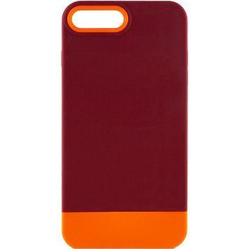 Чохол TPU+PC Bichromatic для Apple iPhone 7 plus / 8 plus (5.5") Brown burgundy / Orange 555-03899 фото