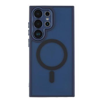 Чохол TPU+PC Magnetic Matte Camera Lens with Magsafe для Samsung Galaxy S25+ 5G (S936) Dark Blue 757-00363 фото