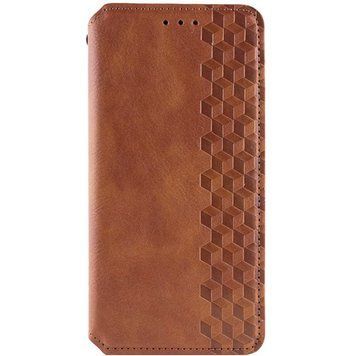 Шкіряний чохол-книжка GETMAN Cubic для Samsung Galaxy S24+ Коричневий 555-01718 фото